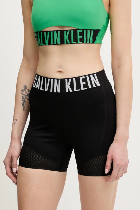 Calvin Klein Performance szorty treningowe damskie kolor czarny z nadrukiem high waist LVGWS5L704 - zdjęcie produktu nr 1