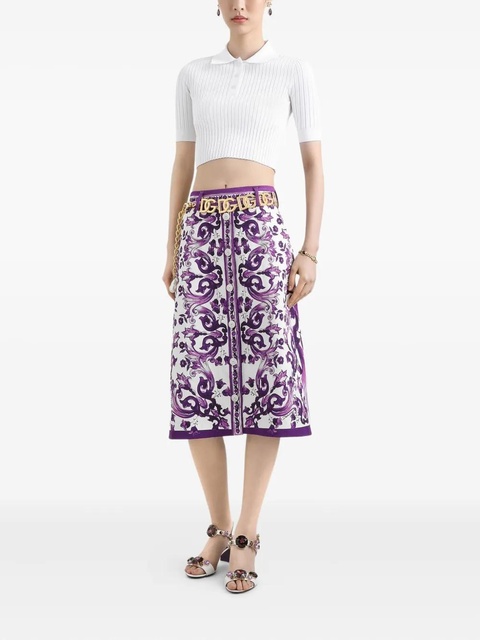 Dolce & Gabbana ribbed polo top - White - zdjęcie produktu nr 1