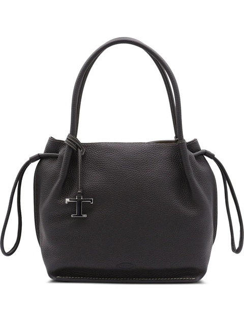 Tod's drawstring leather tote bag - Black - zdjęcie produktu nr 1