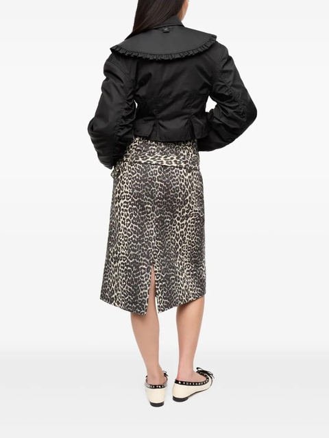 GANNI ruffle-collar bomber jacket - Black - zdjęcie produktu nr 2