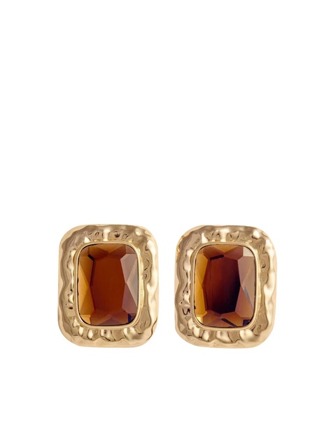 Self-Portrait amber-stone hammered earrings - Brown - zdjęcie produktu nr 1