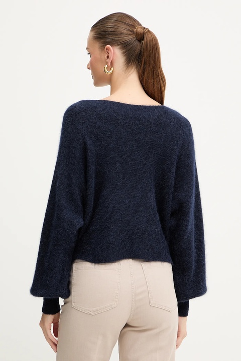 Marella sweter z dodatkiem wełny damski kolor granatowy 2523366384200 - zdjęcie produktu nr 2
