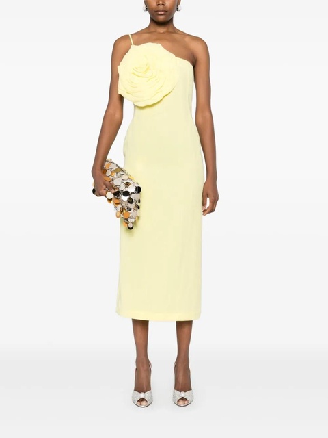 Blumarine floral-appliqué midi dress - Yellow - zdjęcie produktu nr 2