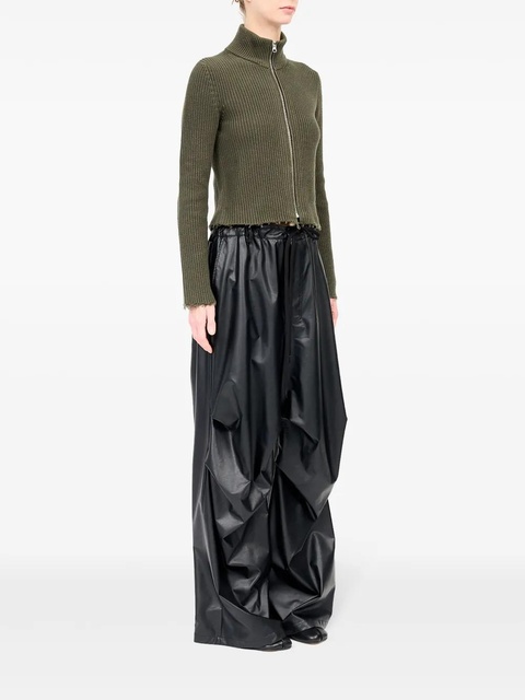MM6 Maison Margiela wide-leg crinkled trousers - Black - zdjęcie produktu nr 1