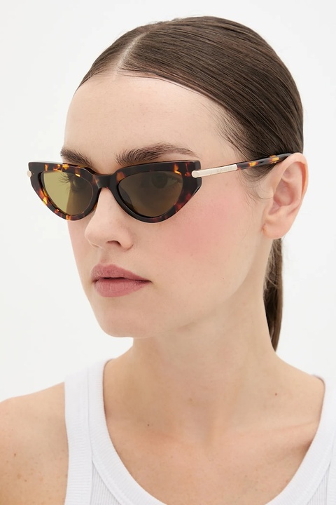 Alexander McQueen okulary przeciwsłoneczne damskie kolor brązowy AM0520S - zdjęcie produktu nr 1