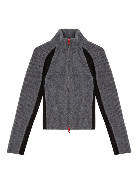 Diesel ribbed panel zip-up cardigan - Grey - zdjęcie produktu nr 1
