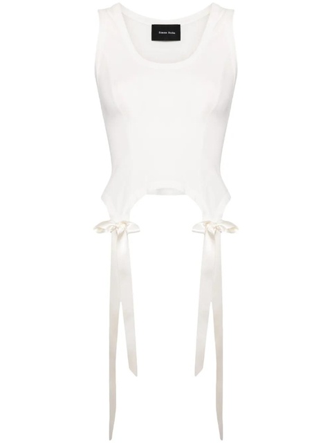 Simone Rocha Easy Bow Tails cotton tank top - White - zdjęcie produktu nr 1