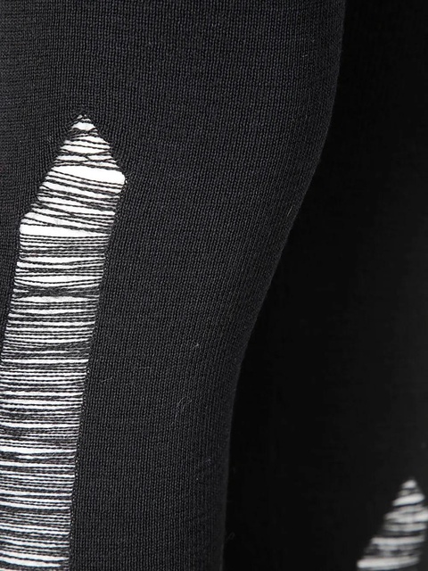 MM6 Maison Margiela ripped detailing leggings - Black - zdjęcie produktu nr 2