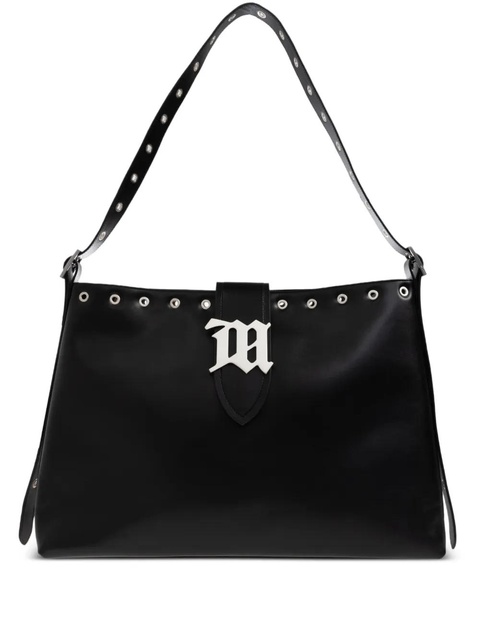 MISBHV eyelet-embellished logo-plaque tote bag - Black - zdjęcie produktu nr 1