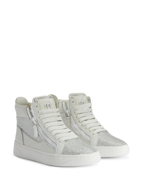 Giuseppe Zanotti crystal-embellished high-top sneakers - White - zdjęcie produktu nr 2