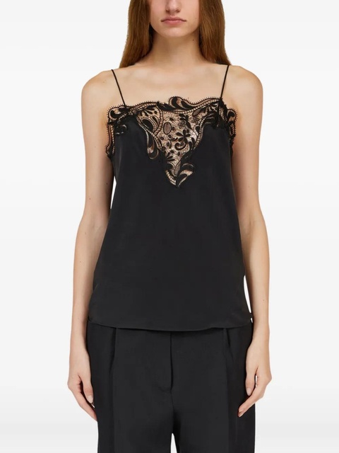 Ferragamo silk embroidered-lace top - Black - zdjęcie produktu nr 2