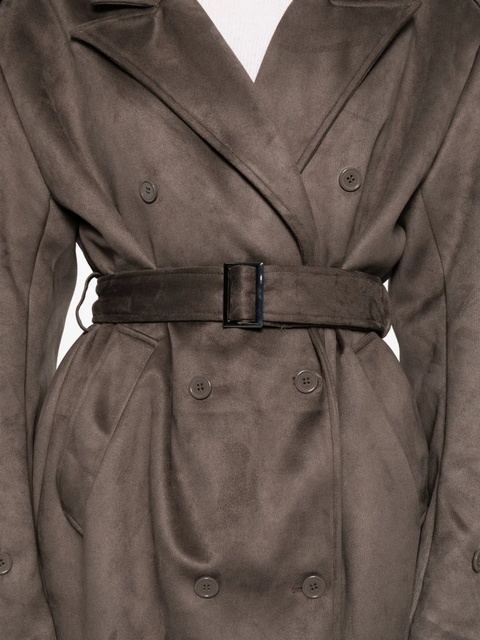 The Frankie Shop Pembroke belted double-breasted trench coat - Grey - zdjęcie produktu nr 2
