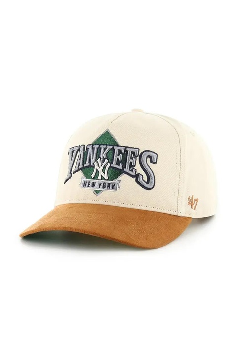 47 brand czapka z daszkiem MLB New York Yankees kolor beżowy z aplikacją B-DMOND17GWP-NT - zdjęcie produktu nr 1