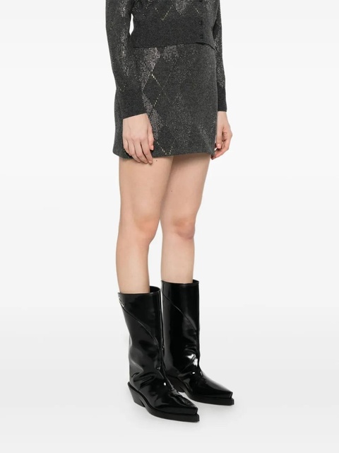 Alexander Wang argyle-motif A-line skirt - Grey - zdjęcie produktu nr 2