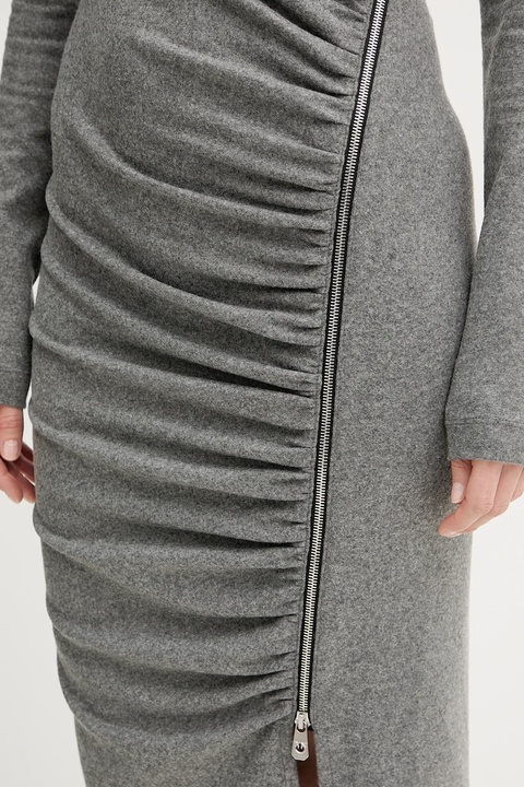 Pinko sukienka z dodatkiem wełny kolor szary mini dopasowana 106126 A2ZU - zdjęcie produktu nr 2