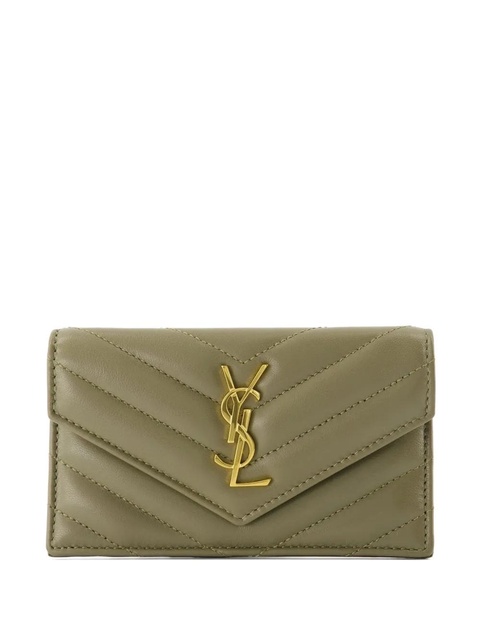 Saint Laurent quilted card case - Green - zdjęcie produktu nr 2