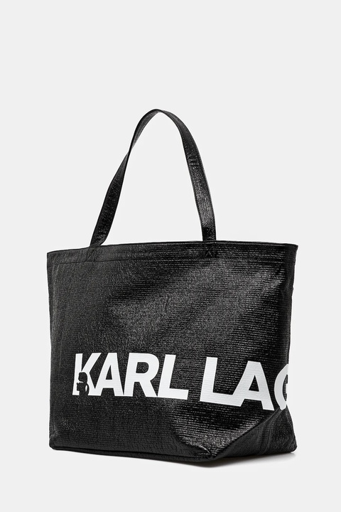 Karl Lagerfeld torebka bawełniana kolor czarny A1W50064 - zdjęcie produktu nr 1