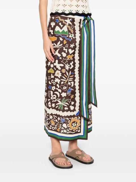 ALEMAIS Maroc graphic midi skirt - Brown - zdjęcie produktu nr 2