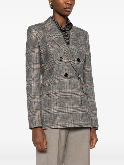 PINKO checked double-breasted fitted jacket - Grey - zdjęcie produktu nr 2
