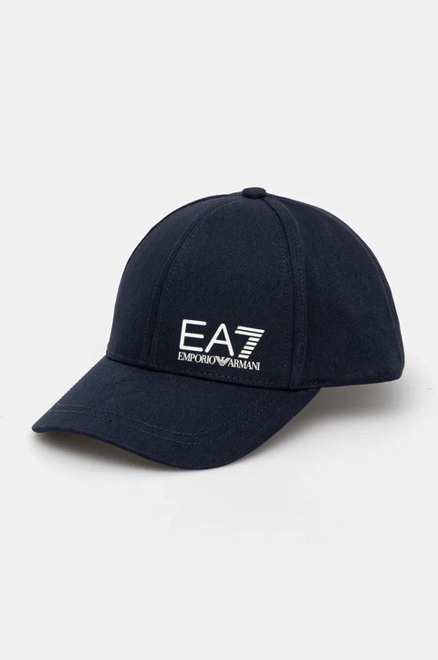 EA7 Emporio Armani czapka z daszkiem bawełniana kolor granatowy z nadrukiem AF11989.7X000005 - zdjęcie produktu nr 1