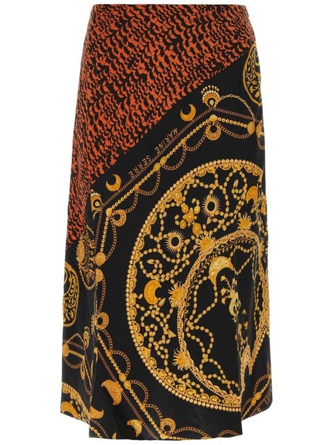 Marine Serre Ornament Jewellery-print skirt - Black - zdjęcie produktu nr 1