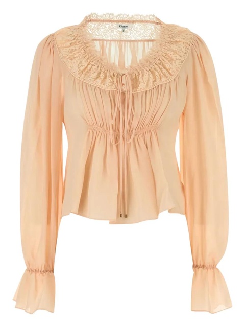 Chloé lace-trimmed blouse - Pink - zdjęcie produktu nr 1