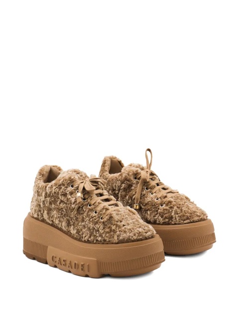 Casadei platform shearling trainers - Brown - zdjęcie produktu nr 2