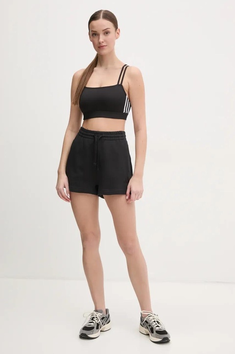 adidas szorty bawełniane ALL SZN damskie kolor czarny gładkie high waist JJ4920 - zdjęcie produktu nr 2