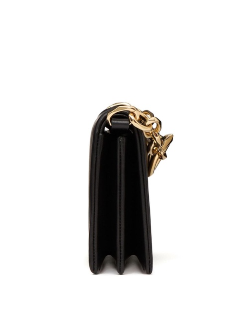 Valentino Garavani VLogo Chain leather clutch bag - Black - zdjęcie produktu nr 2