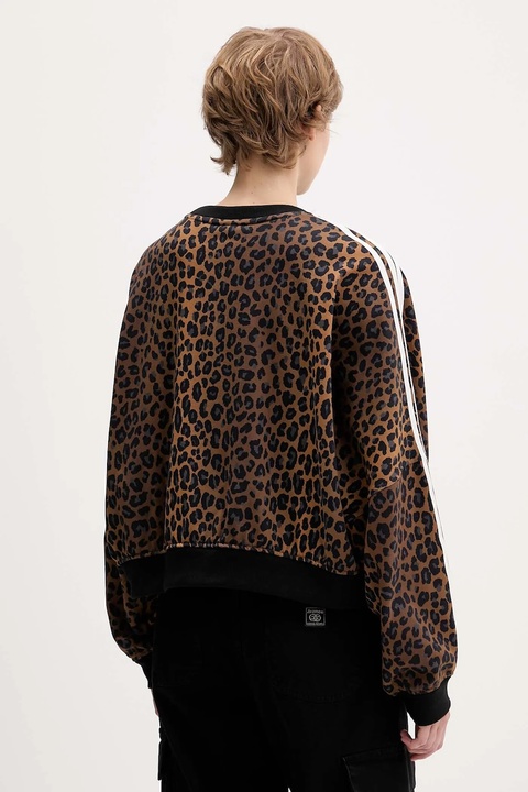 adidas Originals bluza bawełniana Leopard damska kolor brązowy wzorzysta JW7303 - zdjęcie produktu nr 2