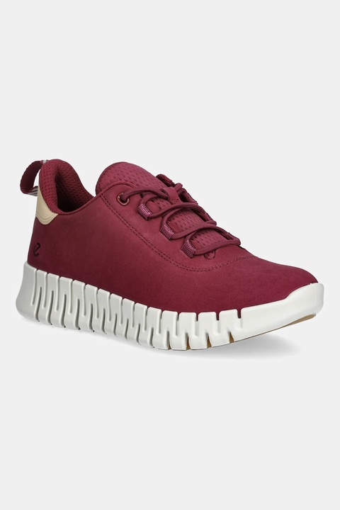 Ecco sneakersy nubukowe Gruuv Sneaker Lea damskie kolor czerwony 218203-61338 - zdjęcie produktu nr 2