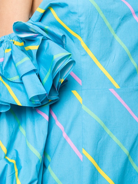 ROTATE BIRGER CHRISTENSEN Bethany striped-print dress - Blue - zdjęcie produktu nr 2