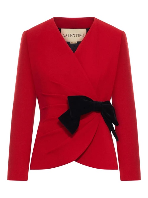Valentino Garavani bow-detail wrap jacket - Red - zdjęcie produktu nr 1