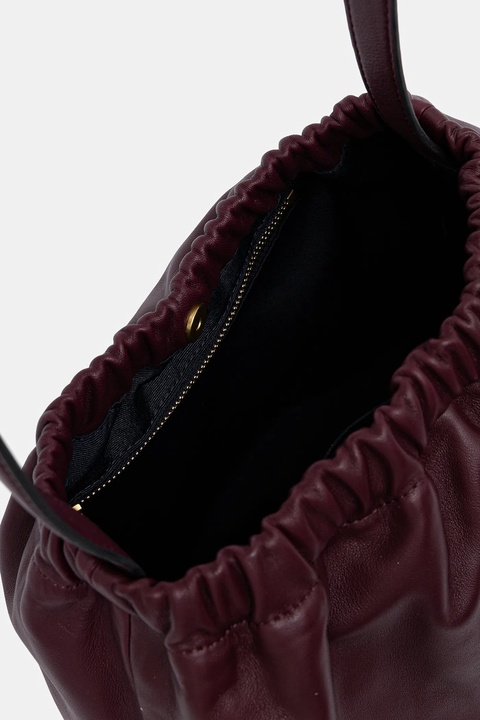 Tommy Hilfiger torebka skórzana kolor bordowy AW0AW18307 - zdjęcie produktu nr 2