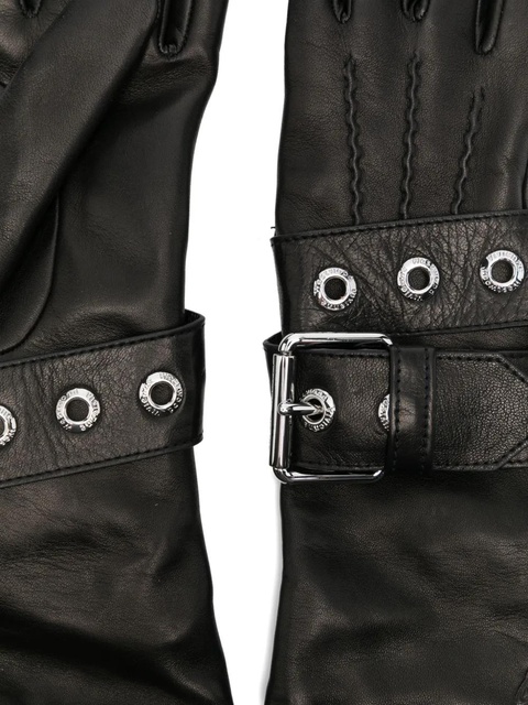 Vivienne Westwood buckle-fastening leather gloves - Black - zdjęcie produktu nr 2