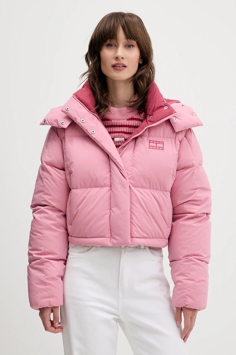 Tommy Jeans kurtka puchowa kolor różowy zimowa oversize DW0DW21624 - zdjęcie produktu nr 1