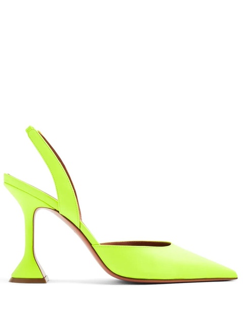Amina Muaddi Holli 95mm denim slingback pumps - Green - zdjęcie produktu nr 1