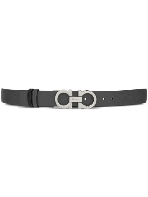 Ferragamo Gancini-buckle leather belt - Grey - zdjęcie produktu nr 1