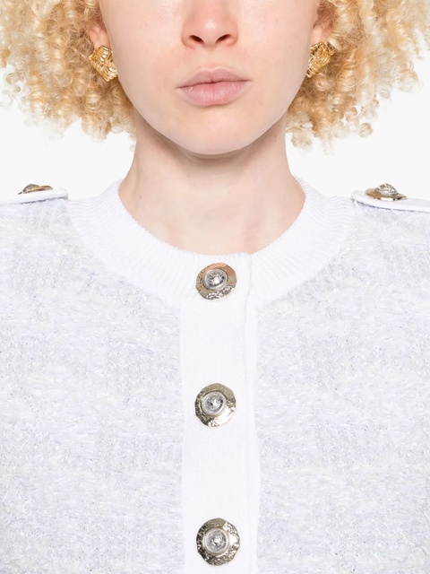 Balmain short-sleeve tweed cardigan - Blue - zdjęcie produktu nr 2