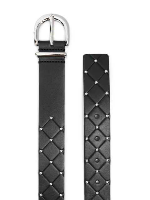 Maje quilted leather belt - Black - zdjęcie produktu nr 2