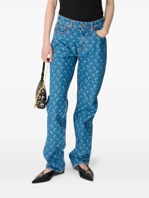 Marine Serre Moon Laser straight jeans - Blue - zdjęcie produktu nr 1