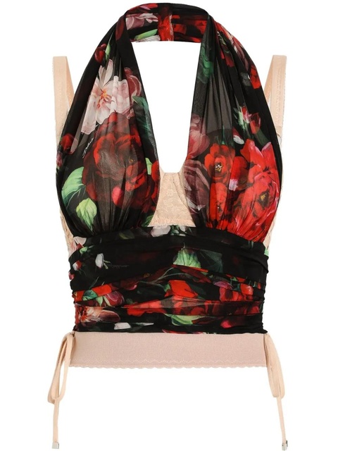 Dolce & Gabbana floral-print top - Black - zdjęcie produktu nr 1
