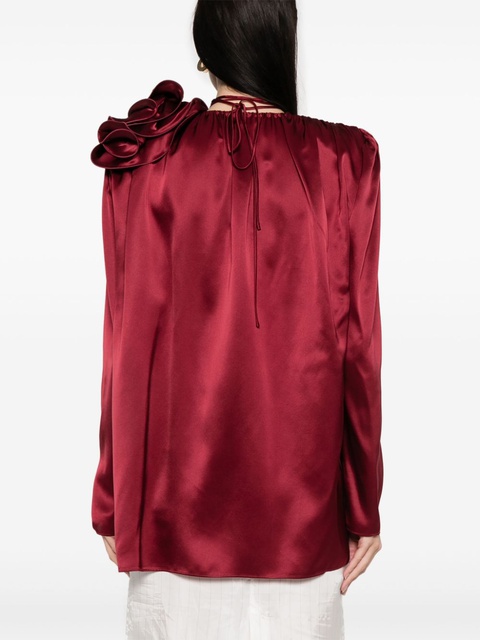Magda Butrym silk flower blouse - Red - zdjęcie produktu nr 2