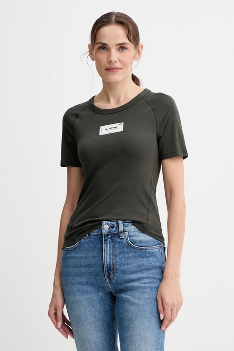 G-Star t-shirt bawełniany damski kolor zielony D27741.D961 - zdjęcie produktu nr 1