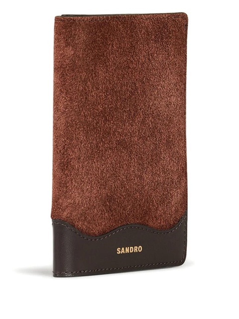 SANDRO suede leather wallet - Brown - zdjęcie produktu nr 1