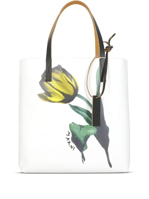 Marni tulip-print tote bag - White - zdjęcie produktu nr 1