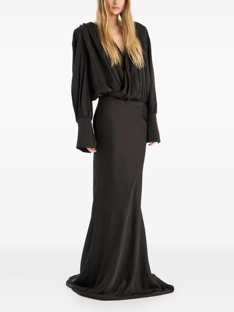 ROTATE BIRGER CHRISTENSEN chiffon long-sleeve maxi dress - Black - zdjęcie produktu nr 2