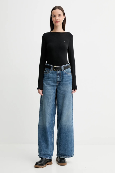 Tommy Hilfiger longsleeve kolor czarny WW0WW47309 - zdjęcie produktu nr 1
