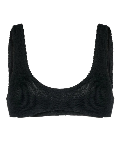 MC2 Saint Barth crinckle scoop-neck bikini top - Black - zdjęcie produktu nr 1