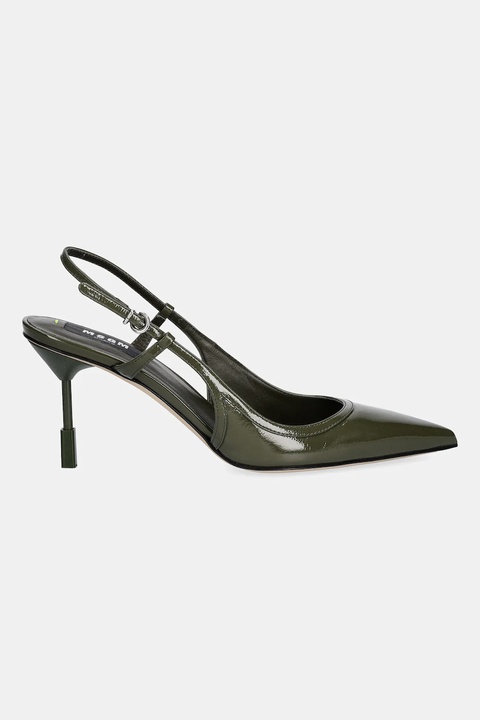 MSGM szpilki skórzane kolor zielony 3941MDS931 818 - zdjęcie produktu nr 1